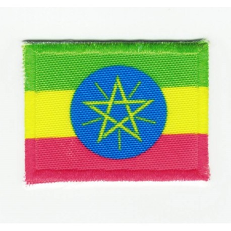 Parche bordado y textil ETIOPIA 7cm x 5cm