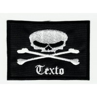Patch embroidery SKULL YOUR TEXT 7cm x 5cm