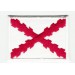 Patch embroidery and textile BURGUNDY CROSS FLAG OR ST. ANDREW FLAG 4CM x 3CM