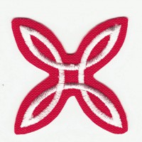 Embroidered patch RED MONTURA 4cm x 4cm