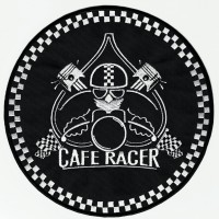 Parche bordado CAFE RACER PISTONES 17,5cm diámetro