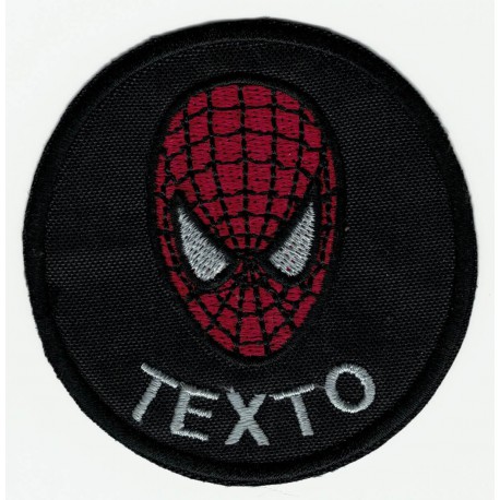 Patch embroidery BLACK SPIDERMAN YOUR TEXT 7,5cm 