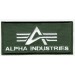 Embroidered patch ALPHA INDUSTRIES GREEN 10cm x 4.5cm