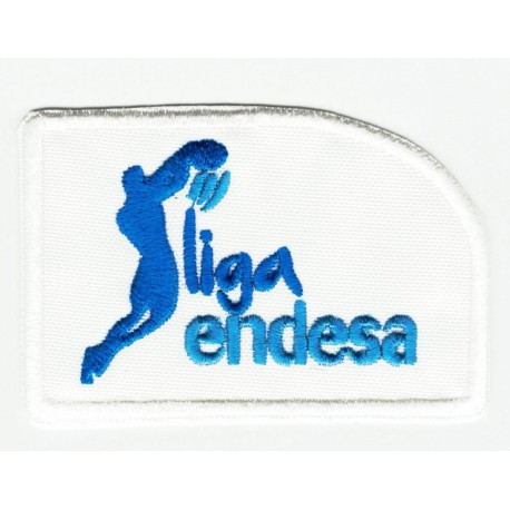  Embroidered patch LEAGUE WHITE ENDESA 6.5cm x 4.5cm 