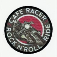 Parche bordado y textil CAFE RACER ROCK'N'ROLL 7,5cm
