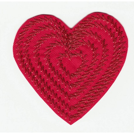 Embroidered patch RED HEART 6cm x 6cm 
