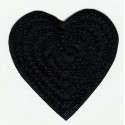 Embroidered patch BLACK HEART 12cm x 12cm 