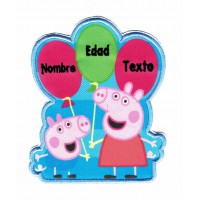 Embroidery Patch PEPPA PIG BALLOONS 7,5cm X 9cm 