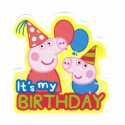 Parche textil PEPPA PIG CUMPLEAÑOS 9cm X 9cm 