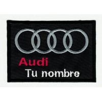 Embroidery patch PERSONALIZED AUDI BLACK 8cm x 5,5cm