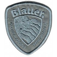 Patch embroidery BLAUER ,Gray 6cm x 8cm