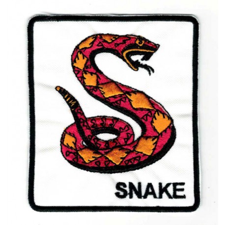 Embroidery patch GREEN SNAKE 8cm x 9cm