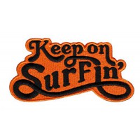 Parche bordado KEEP ON SURFIN 8,5cm x 3,5cm