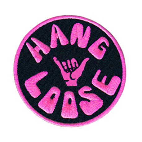 Patch embroidery HANG LOOSE PINK 8cm 