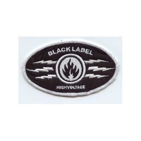Embroidery Patch BLACK LABEL BROWN 9cm x 4cm