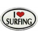 Parche bordados I LOVE SURFING 8cm x 4,cm