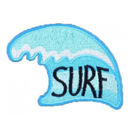 Embroidery Patch I LOVE SURFING 8cm x 4,cm