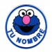 Embroidery patch BLUE ELMO YOUR NAME 8cm