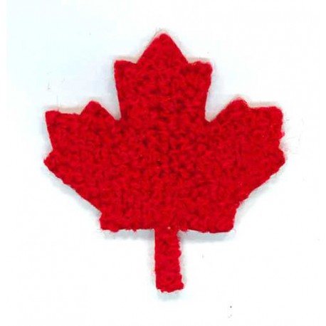 Embroidery patch LEAF CANADA CURLY 4,5cm x 5cm
