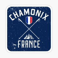  embroidered patch CHAMONIX MONT-BLANC red 8,5cm x 4cm