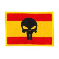 embroidered patch THE PUNISHER SPAIN FLAG 7cm x 5cm