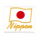 Parche bordado BANDERA JAPON NIPPON blanca 8cm x 7cm