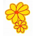 Embroidered patch TWO YELLOW FLOWERS 2,8cm x 3,2cm 