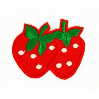  Embroidered patch STRAWBERRIES 3cm x 2,3cm