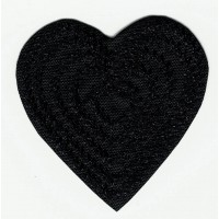 Embroidered patch BLACK HEART 6cm x 6cm 