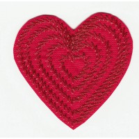 Embroidered patch RED HEART 6cm x 6cm 