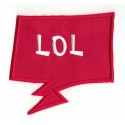Embroidered patch BULLET SPEECH RED LOL 3cm x 2,8cm 