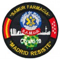 Embroidery patch CORONAVIRUS COVID-19 MADRID RESISTE SAMUR FARMACIA 9cm 