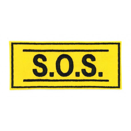 Embroidered patch S.O.S 12cm x 5cm