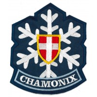 Parche bordado CHAMONIX MONT-BLANC rojo 8,5cm x 4cm