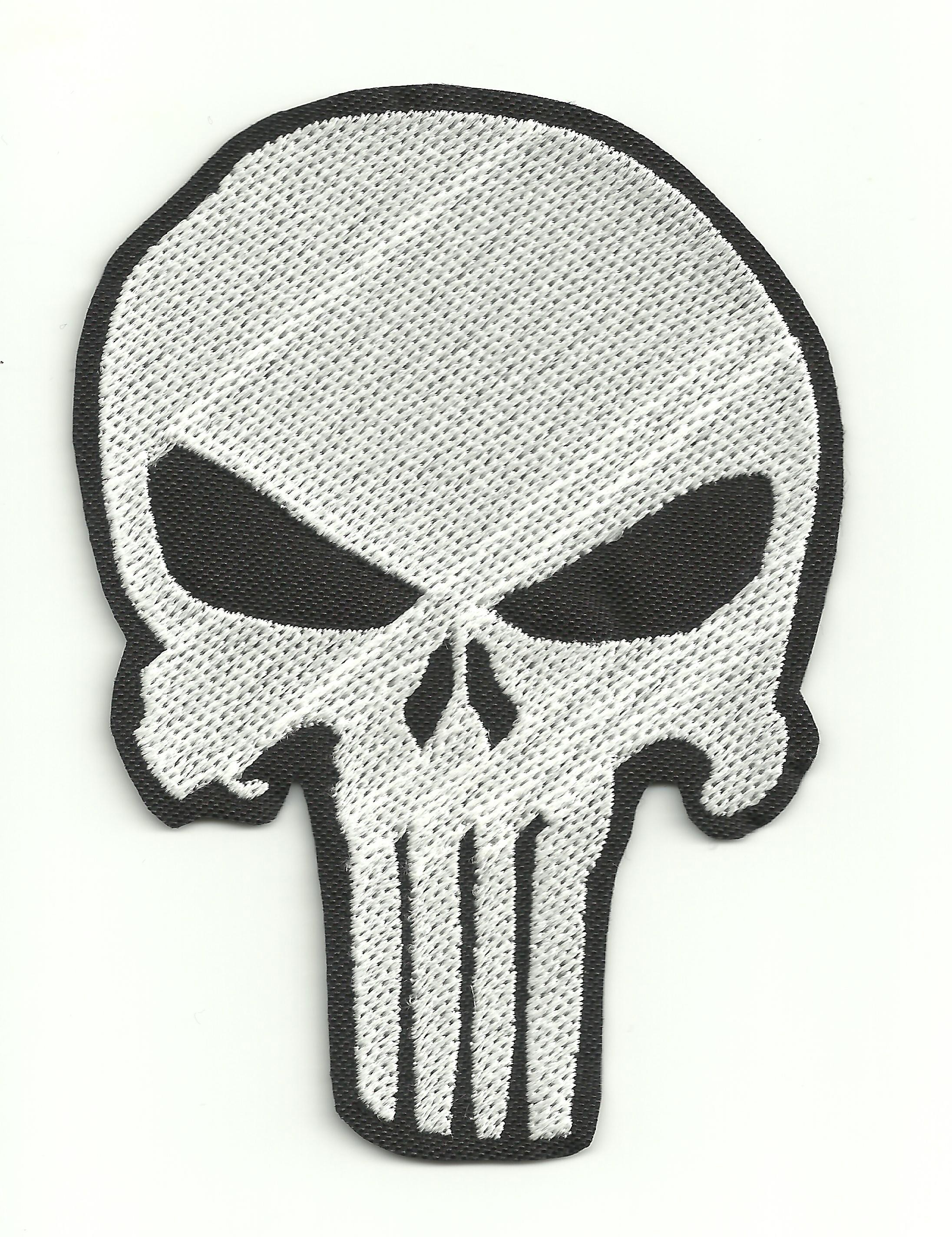 Punisher Skull Thin Blue Line Embroidered Patch