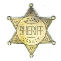 Embroidered and textil patch STAR SHERIFF COUNTY 3,5cm