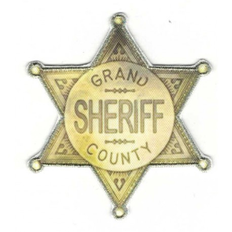 Embroidered and textil patch STAR SHERIFF COUNTY 7cm x 7.5cm