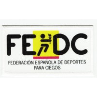 Parche bordado y textil FEDERACIÓN ESPAÑOLA DE DEPORTES PARA CIEGOS 8,5cm x 4,5cm