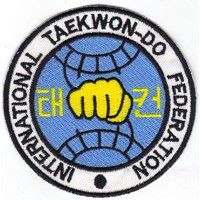 Patch embroidery TAEKWONDO FEDERATION INTERNATIONAL 4CM 