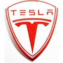 Embroidery patch TESLA RED 6cm x 9cm