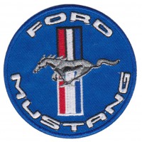 Embroidery patch FORD MUSTANG BLUE 9cm
