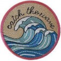 Embroidery patch CATCH THE WAVE 7,5cm x 7,5cm