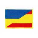 Embroidery patch FLAG UKRAINE-SPAIN 4CM X 3CM