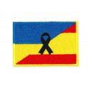 Embroidery patch FLAG RIBBON UKRAINE-SPAIN 7CM X 5CM