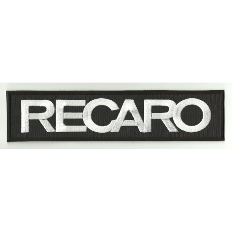 Parche bordado RECARO NEGRO / BLANCO 90mm x 25mm