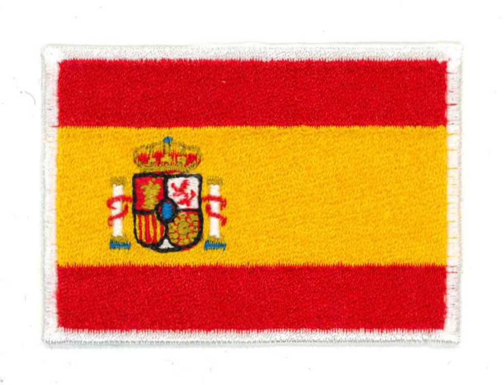 Parche bandera España con escudo med. 5,5 x3,5 cm.