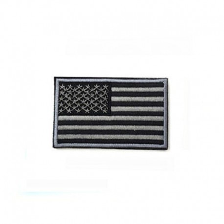 Embroidery patch FLAG USA GRAY 7cm x 5cm