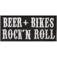 Embroidery patch BEER BIKERS Rock 'n Roll 10cm x 4,5cm