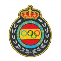 Embroidery patch ROYAL SPANISH FEDERATION OF OLYMPIC SHOOTING MONITOR 8cm X 10cm