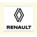 Embroidery patch white RENAULT 8cm x 7cm